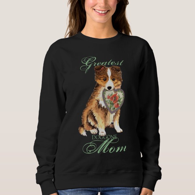 Sheltie Heart Mamma T Shirt (Framsida)
