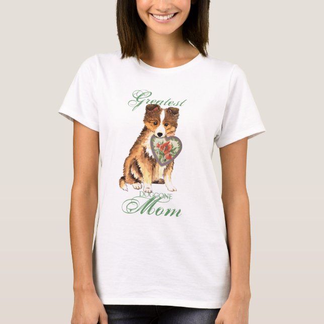 Sheltie Heart Mamma T-shirt (Framsida)