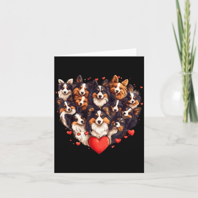 Sheltie Heart-shaped Cute Sheltie Dog Lover Men Wo Kort (Framsida)