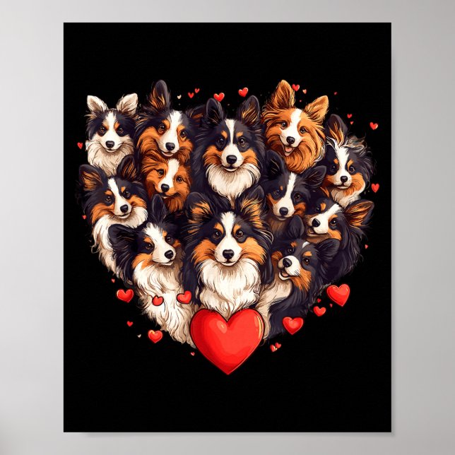 Sheltie Heart-shaped Cute Sheltie Dog Lover Men Wo Poster (Framsidan)