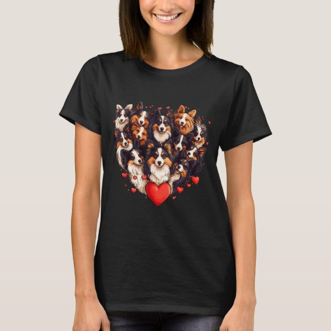 Sheltie Heart-shaped Cute Sheltie Dog Lover Men Wo T Shirt (Framsida)