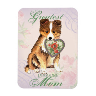 Sheltie hjärtamamma magnet