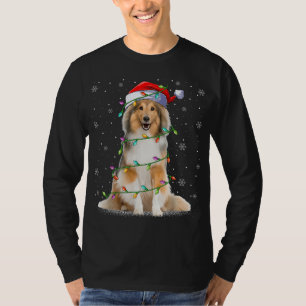 Sheltie Hund älskare Julafton Lighting Santa Shelt T Shirt