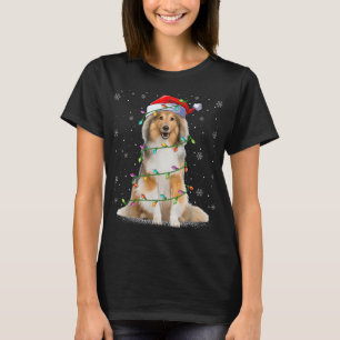 Sheltie Hund älskare Julafton Lighting Santa Shelt T Shirt