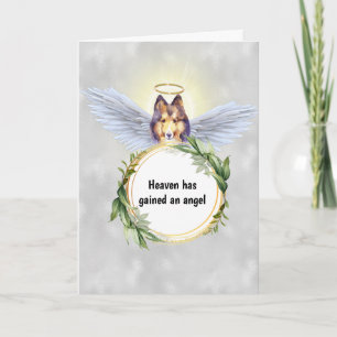 Sheltie hund ängel vingar halo wandehimlen kort