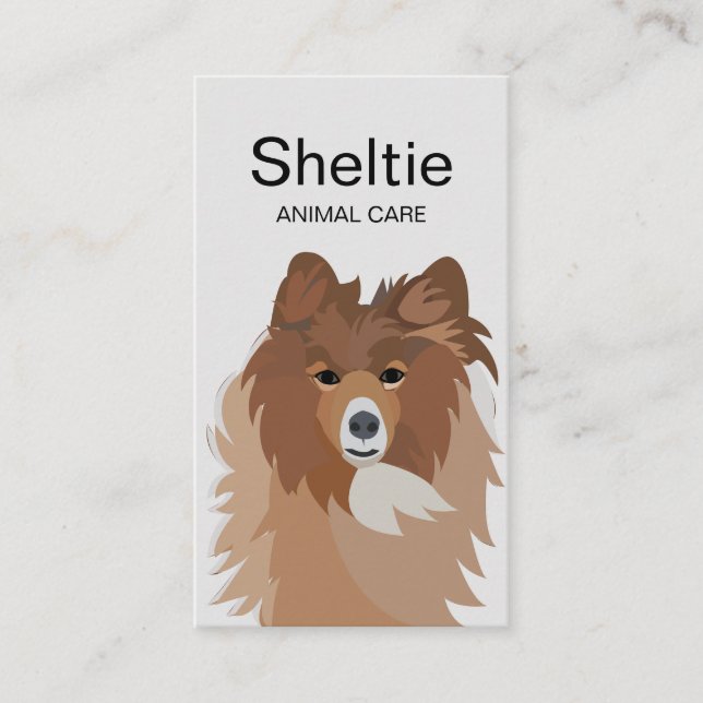 Sheltie Hund Animal Care Visitkort (Framsida)
