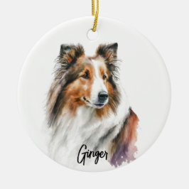 Sheltie Hund aveln Personlig Julgransprydnad Keramik