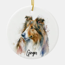 Sheltie Hund aveln Personlig Julgransprydnad Keramik