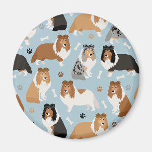 Sheltie Hund Bones och Tass Magnet