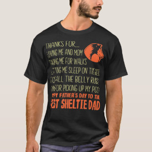 Sheltie Hund Fars dag Gift T Shirt