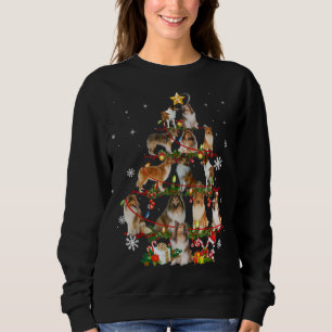 Sheltie Hund Julgran Ljus Rolig hund Julafton G T Shirt