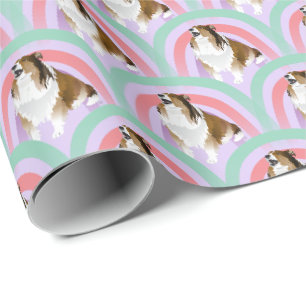 Sheltie Hund Rainbow Lila Birthday Presentpapper