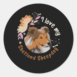 Sheltie Hund Shetland Sheepdog Gift Idea Runt Klistermärke