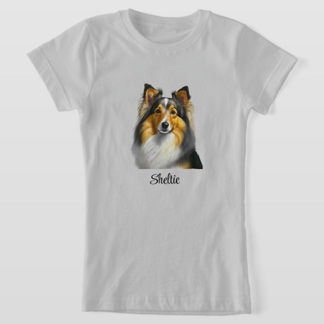 Sheltie Hund Template T Shirt (Laydown)