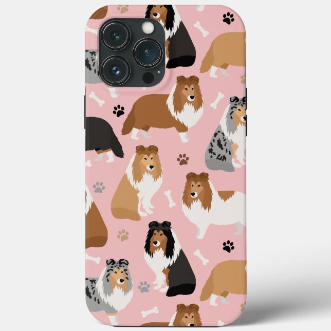 Sheltie hundben och tassar Case-Mate iPhone-fodral (Baksida)