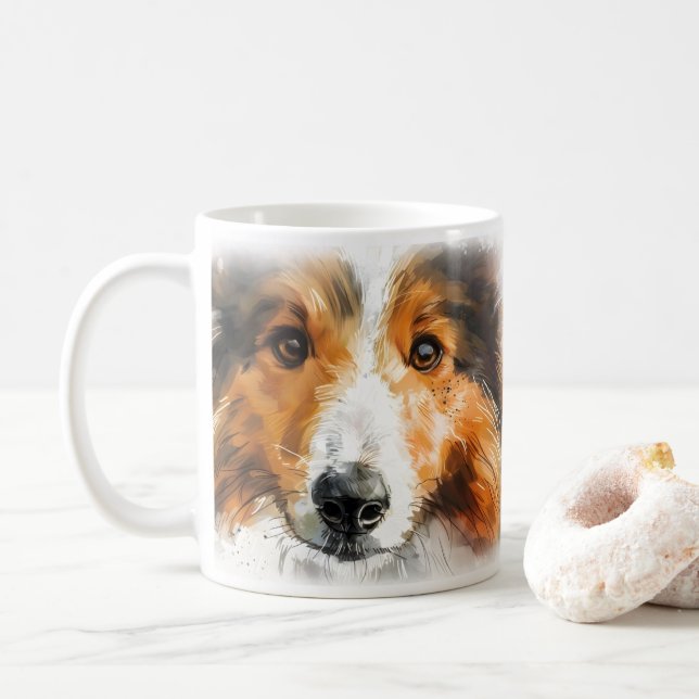 Sheltie Hundmamma Kaffemugg (Med munk)