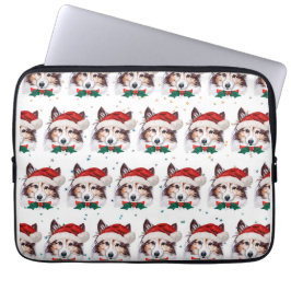 Sheltie Hundras Julstjärnor Laptop Fodral