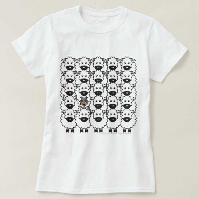 Sheltie i fåren t-shirt (Design framsida)