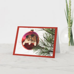 Sheltie jul Card Boll Hanging Helgkort