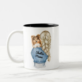 Sheltie Mamma Blonde med Sable Två-Tonad Mugg