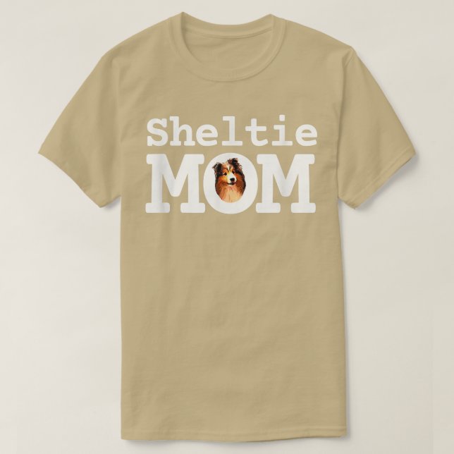 Sheltie Mamma Cute Shetland Sheepdog T Shirt (Design framsida)