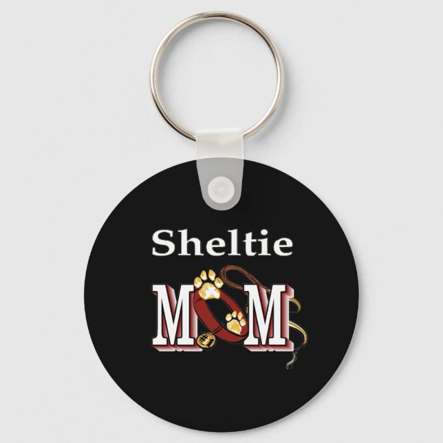 Sheltie mamma Keychain Nyckelring (Framsida)