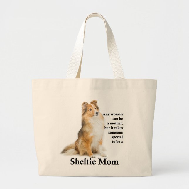 Sheltie Mamma Tote Jumbo Tygkasse (Framsidan)