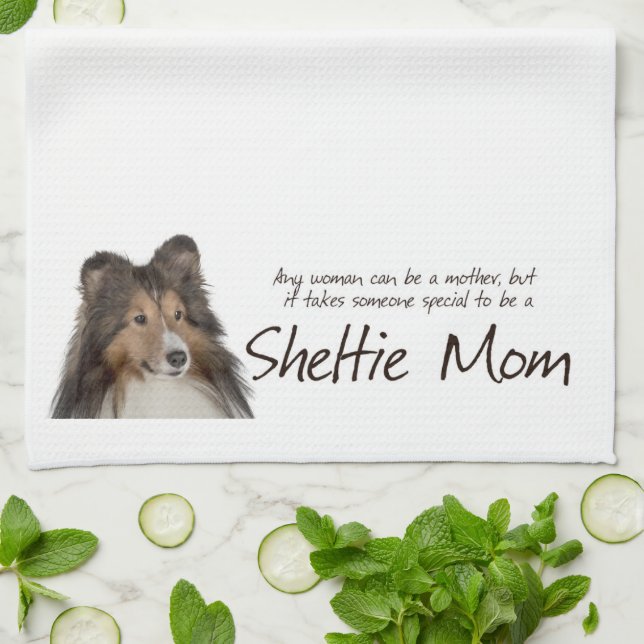 Sheltie mammakökshandduk kökshandduk (Vikta)