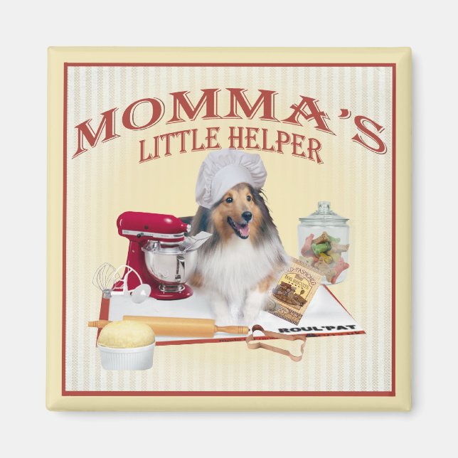 Sheltie Momma's Helper magnets Magnet (Framsidan)