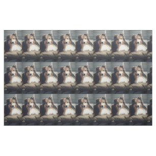 Sheltie på tjock inkvarterar tyg