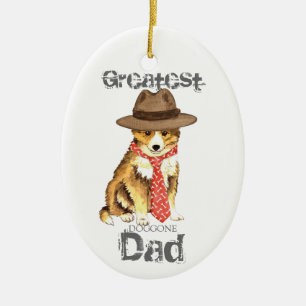 Sheltie Pappa Ceramic Ornament