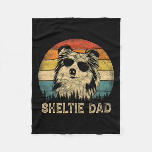 Sheltie Pappa Hundälskare Fars dag Tee Fleecefilt