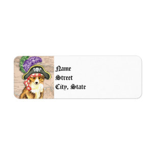 Sheltie Pirat Returadress Etikett