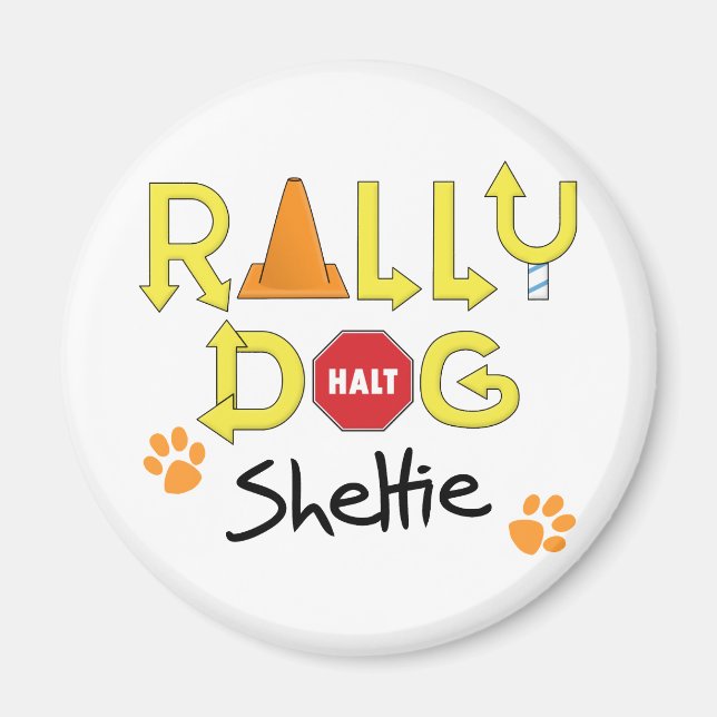 Sheltie Rally Hund Magnet (Framsidan)