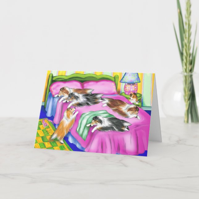 Sheltie Rosa Comfort Kort (Framsida)