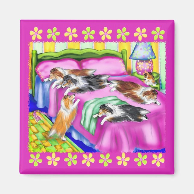 Sheltie Rosa Comfort Magnet (Framsidan)