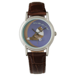 Sheltie, Sable on Lila, Grönt Circles Watch Armbandsur