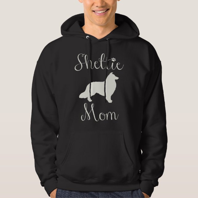 Sheltie, Shelties Vacker Skrift Sheltie Mamma Hoodie (Framsida)