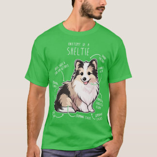 Sheltie Shetland Sheepdog Anatomy 5 T Shirt