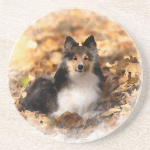 Sheltie Shetland Sheepdog Art Painting Underlägg