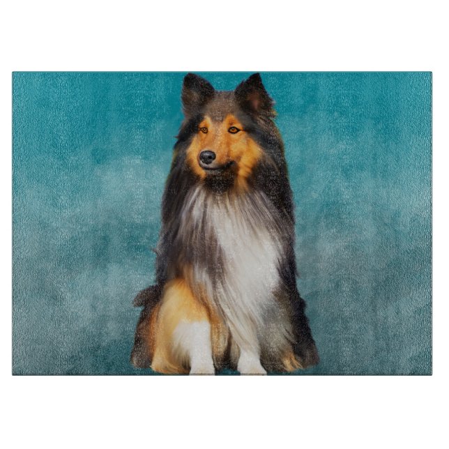 Sheltie Shetland Sheepdog Art Porträtt (Framsidan)