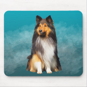 Sheltie Shetland Sheepdog Art Porträtt Musmatta