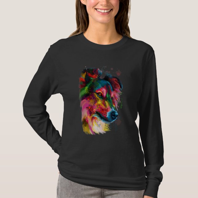 Sheltie Shetland Sheepdog Mamma T Shirt (Framsida)