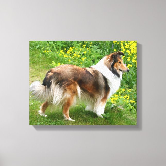 Sheltie Shetland Sheepdog Painting Canvas (Framsida)