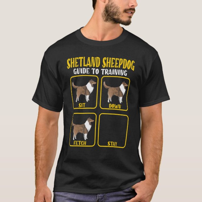 Sheltie shetland sheepdog traning guide Sheltie Mo T Shirt (Framsida)
