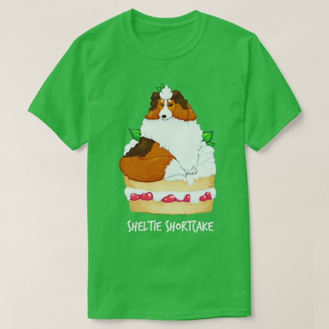 Sheltie Shorttårta T Shirt (Design framsida)