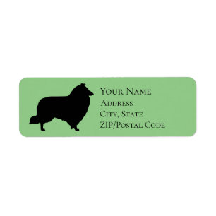 Sheltie Silhouette Returadress Etikett