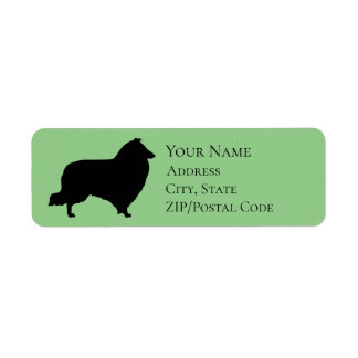 Sheltie Silhouette Returadress Etikett