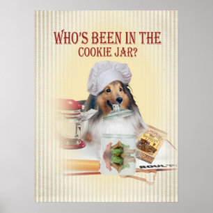 SHELTIE som har varit i kakaburkaffischen Poster