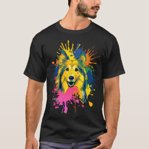 Sheltie Stänk Shetland Sheepdog T Shirt